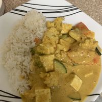 Yellow curry( veggie & tofu) , rice  at Taste of Asia in Sarasota