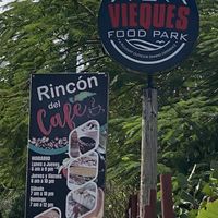 Signage on street   at Rincon del Sabor  in Vieques