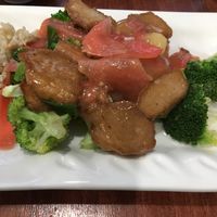 Ginger soy chicken  at Zen Vegetarian House in Brooklyn