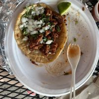 Impossible meat corn taco. Generous portion of impossible meat. Not pictured: flour tortilla taco that I devoured 😋   at Taco Bros in Wyandotte