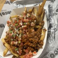 Vegan loaded fries with chorizo   at Taco Bros in Wyandotte