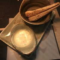 oven bread with vegan garlic sauce at Hans im Glück - Harburg in Hamburg