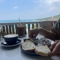 Oat cappu =👌 “sourdough bread” was just basic not that great bread..  at What's Cup! in Koh Phangan