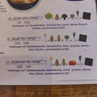 Menu at Min Ramen Bar in Karlsruhe