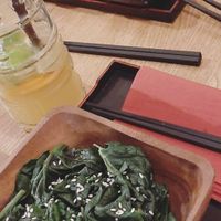 Spinach salad & gyoza at Min Ramen Bar in Karlsruhe