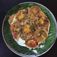 Tomato Uttapam with chutney (South Indian Pizza) at Vaigai in Koot Road