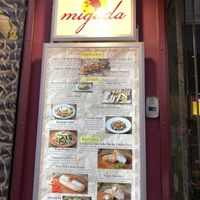 Wall menu at Migada in Athens