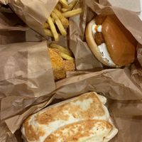 No fish burger with fries , no chicken burrito and nuggets at Furahaa - Vegan in Paris