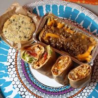 Burritos + Poutine + Cookie at Furahaa - Vegan in Paris