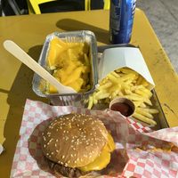 Burger and fries   at Furahaa - Vegan in Paris