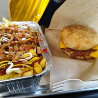 Furahaa big burger with loaded fries at Furahaa - Vegan in Paris