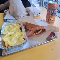 Chi'ckn Burger & Cheese Fries at Furahaa - Vegan in Paris