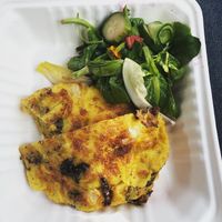 Frittata with sweet potatoes, broccoli, and Brussels sprouts. at Truth & Tonic in Las Vegas