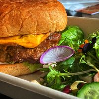 Lions mane burger  at Truth & Tonic in Las Vegas