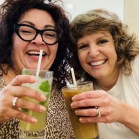 I had a delicious ice coffee w almond milk & my friend had the refreshing classic mojito   at Truth & Tonic in Las Vegas