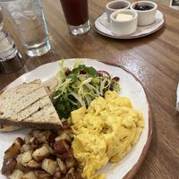 “Just egg” scramble with delicious anti inflammatory juice   at Truth & Tonic in Las Vegas