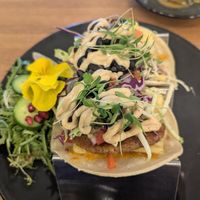 Vegan breakfast tacos with Just Egg and sausage at Truth & Tonic in Las Vegas