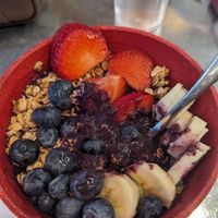 Smoothie bowl without coconut flakes and PB. at Bonjour Cafe in Boston