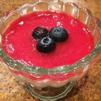 Panna cotta at Loma House Vegetarian Express in Edmonton