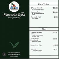 Vegan Menu  at Rinconcito Salvadoreño in Port Chester