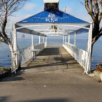 Lake terrace (unused in winter) at Oasis in Villeneuve