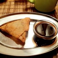 Vegan samosa at Indian Food in Villeneuve