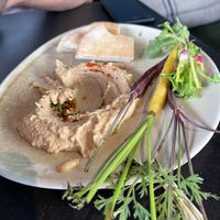 Black lentil hummus  at Les Filles Cafè in Barcelona