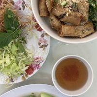 Spring rolls with noodles  at Quan Chay Khai Tam in Da Lat