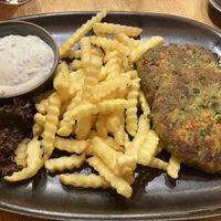 Vegan patty and vegan herpdip  at Gasthaus Großunterbergalm in St Johann Im Pongau