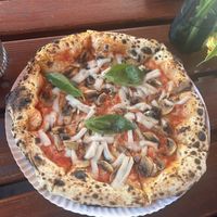 Pizza Funghi with vegan mozzarella   at Nonno Mio in Bochum