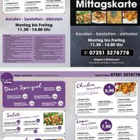 Menu January 2020 at Singam's in Forst