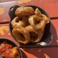 Onion rings   at Brewhouse and Kitchen in Bristol