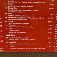 Vegan menu  at Afrika in Mannheim