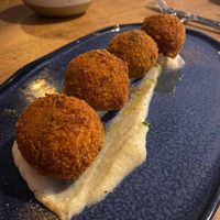 My Favorite Vegan Dish I've had in a long time. Mushroom Croquettes.  at Buena Vida in Atlanta