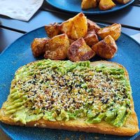 Avocado toast with everything bagel seasoning at Feel Good Smoothie Bar and Cafe in Oneonta