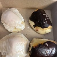 Vanilla Glazed and Boston Crème stuffed Brioche.  at Breads On Oak - Carondelet St in New Orleans