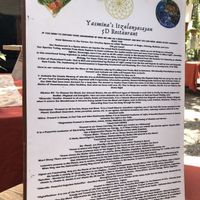 Information on the food put on the table while you wait for the food to arrive.   at Yasmina's Itzalanyasayan in San Francisco