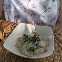 Creamy potatoes at Yasmina's Itzalanyasayan in San Francisco