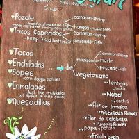 Hand painted menus at Yasmina's Itzalanyasayan in San Francisco