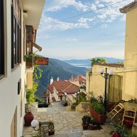 Incredible view from outside table  at Vakhos Taverna - Βάκχος Ταβέρνα in Delphi