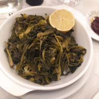 Boiled dandelion and chicory at Vakhos Taverna - Βάκχος Ταβέρνα in Delphi