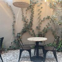 patio seats at Bahji Bakery Rosales in Bogota