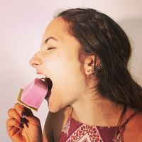 Helado vegano de guanabana con pitaya rosada   at Verde Mango in Bogota