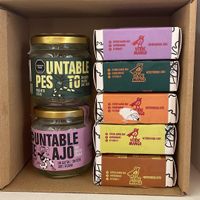 Caja llena de deliciosos quesos y Untables veganos   at Verde Mango in Bogota