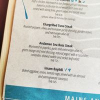 Menu options at Rock Salt in Phuket