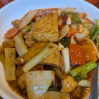 Tofu & Veg with homemade spicy sauce at M&L Chinese in Dublin