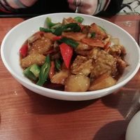 Aubergine, pepper and potato at M&L Chinese in Dublin