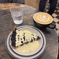 Blueberry tarte with Oat-Creme  at Rams Roasters in Helsinki
