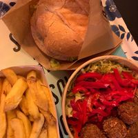 Vegan burger and salad at Poco Loco in Chamonix-mont-blanc