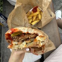The veg burger with sriracha - no mayo and cheese   at Poco Loco in Chamonix-mont-blanc